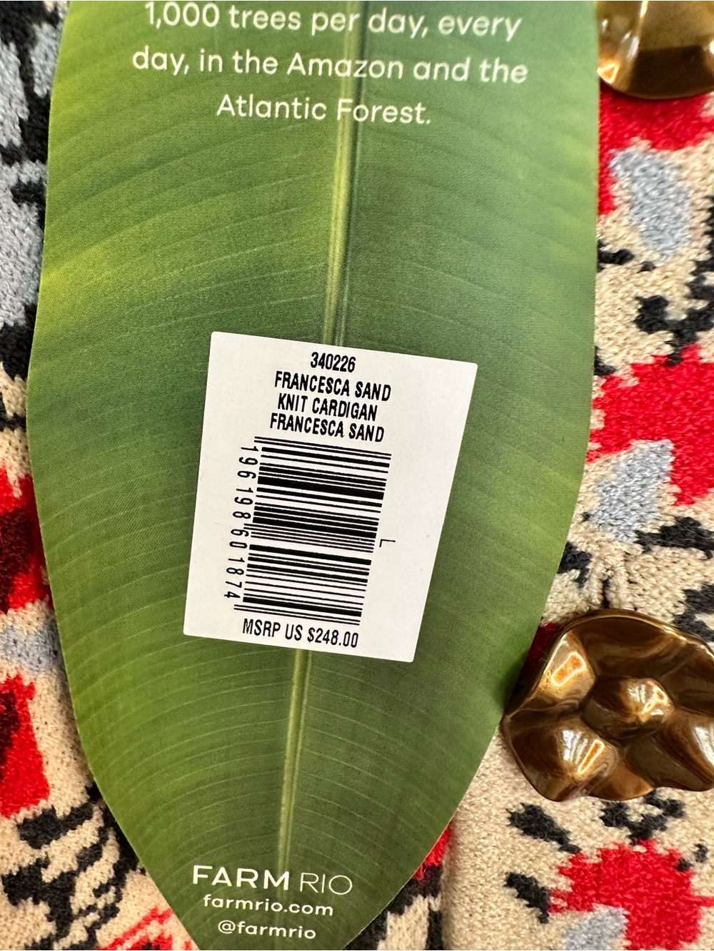 Farm Rio Francesca Jacquard Cardigan in Size L $248 - Picture 7 of 7